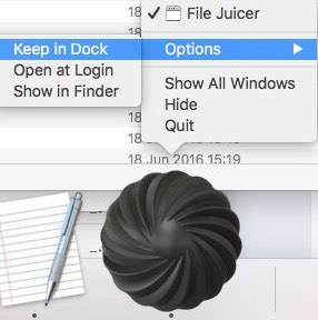 Keep File Juicer in dock